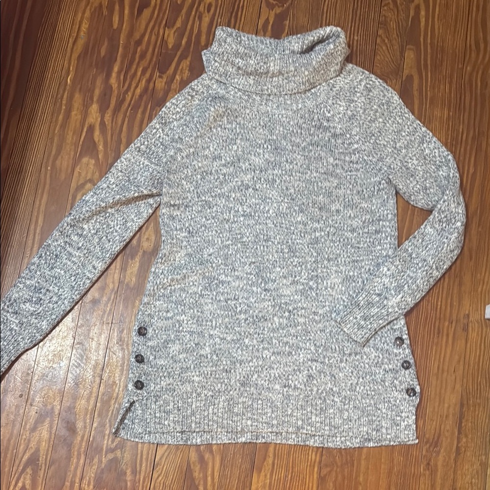 Gray Turtleneck Sweater Dress